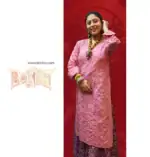Boriby, Hand Embroidered Kurti, Premium Ethnic Wear, Cotton Silk Kurti, Pink Designer Kurti, Slim Fit Kurti, Festive Fashion, Women’s Traditional Wear, Elegant Kurti, Indian Handcrafted Fashion