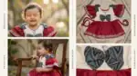 Baby girls festive outfit with bow design