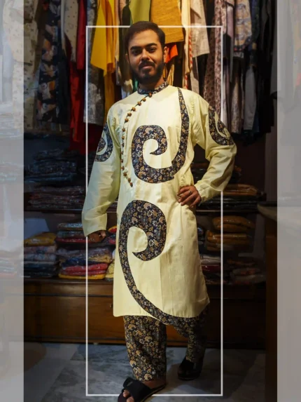 mens silk panjabi