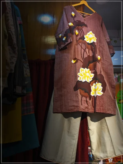 hand painted kurti set