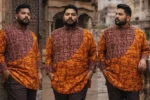 Boriby Designer Batik Full Sleeve Short Kurta with Pants – Plus Size Men’s Ethnic Wear