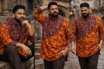 Boriby Designer Batik Full Sleeve Short Kurta with Pants – Plus Size Men’s Ethnic Wear