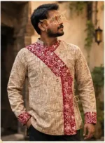 Side tie design of Boriby Men’s Cotton Angarakha Kurta for better fit