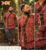 Sleeve border and hem embroidery of Boriby Men’s Cotton Angarakha Kurta